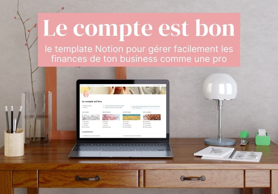 Template Notion – Le compte est bon – Visuel Page Vente Podia