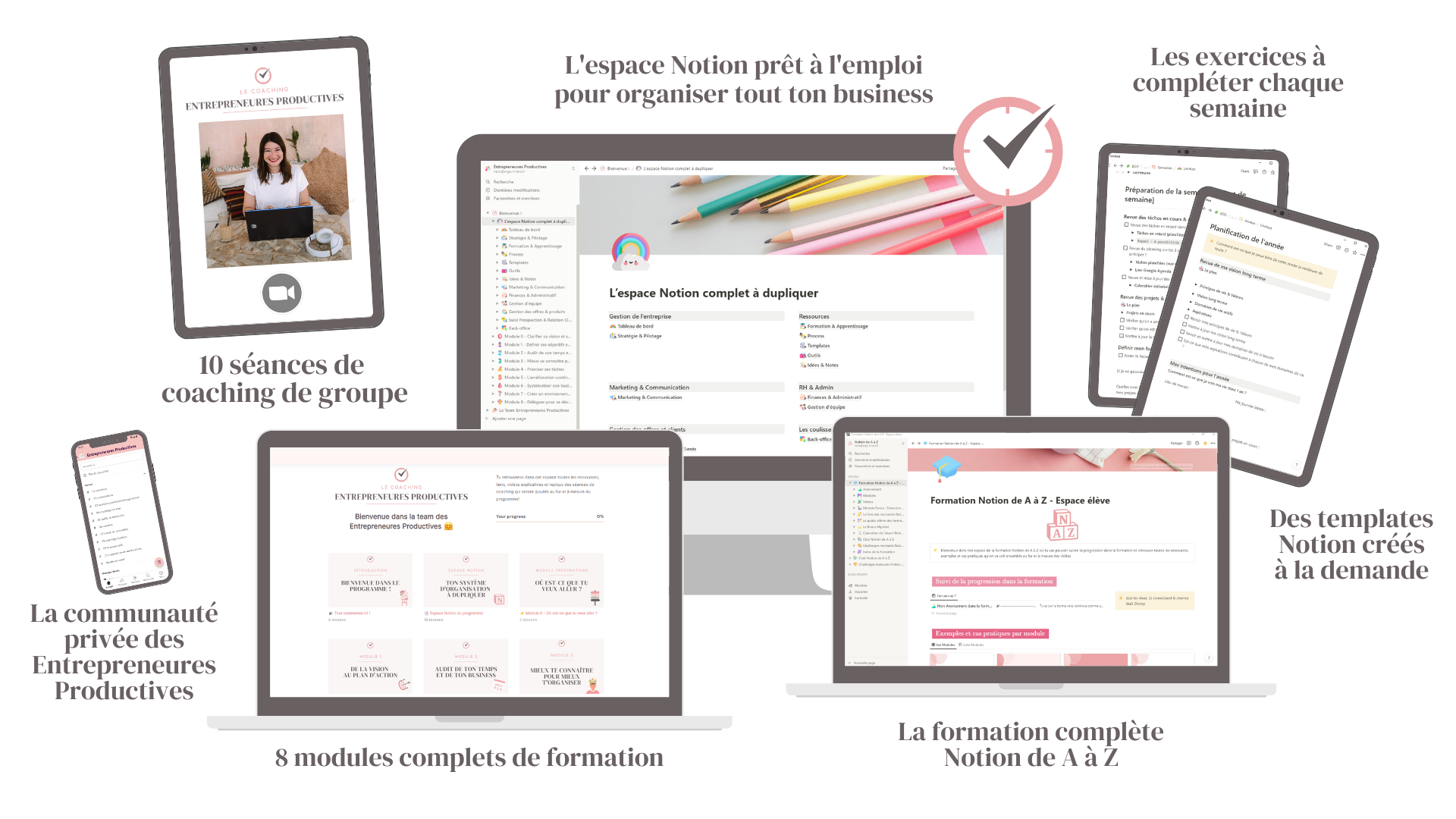 Coaching Entrepreneures Productives – Mockup Page de vente (1) Coaching entrepreneure productives