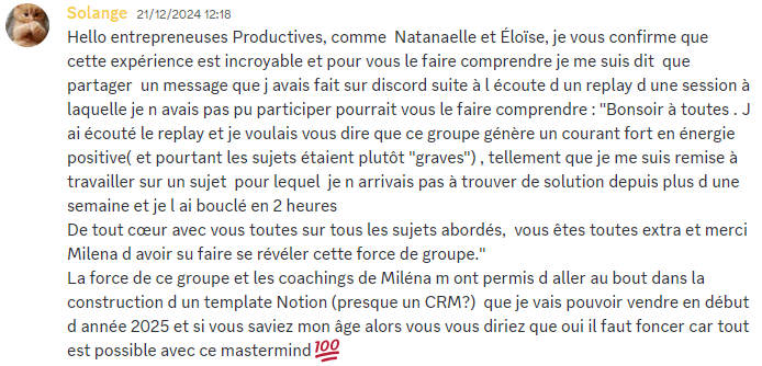 Témoignage Solange MEP1